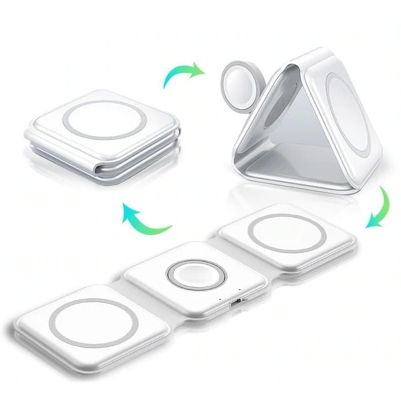 Frendorf | 3 in 1 Faltbares Magnetisches Kabelloses Ladegerät