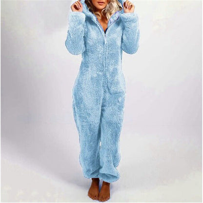 Frendorf | Plüsch-Fleece-Strampler, einteiliger Pyjama für Damen