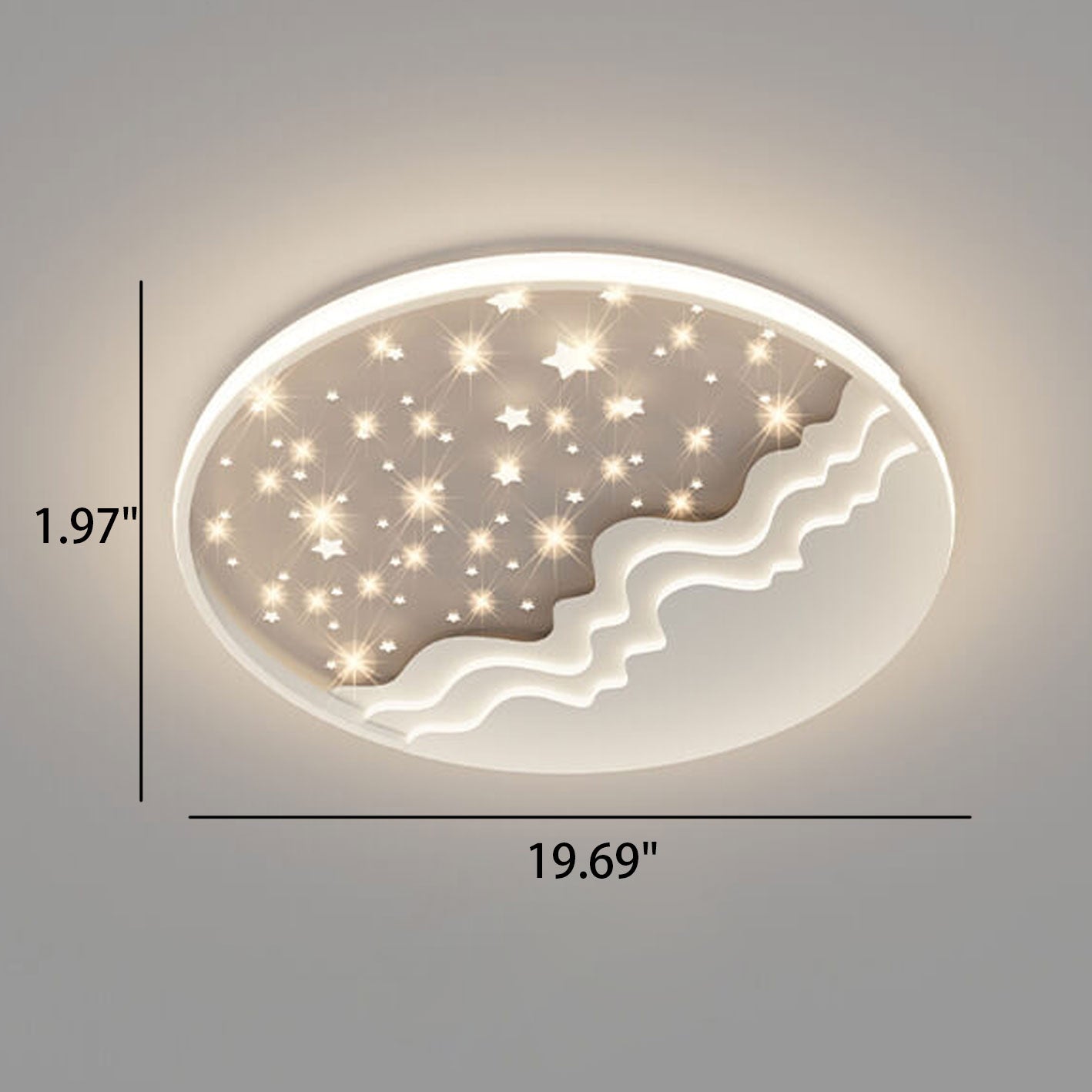 Frendorf | LunaAura Kreative Runde LED-Deckenleuchte | Mond-, Stern- oder Sonnendesign | Dimmbar