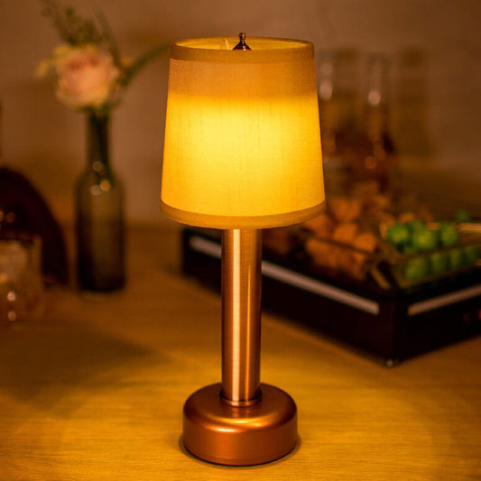 Vintage Leinen Eisen LED wiederaufladbare Tischlampe