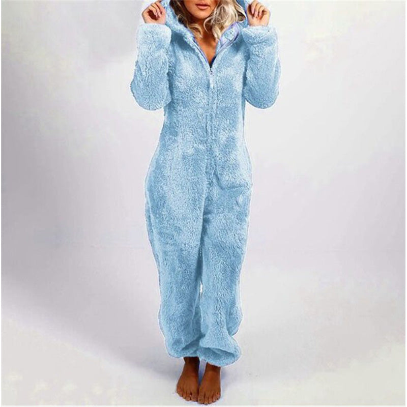 Frendorf | Plüsch-Fleece-Strampler, einteiliger Pyjama für Damen