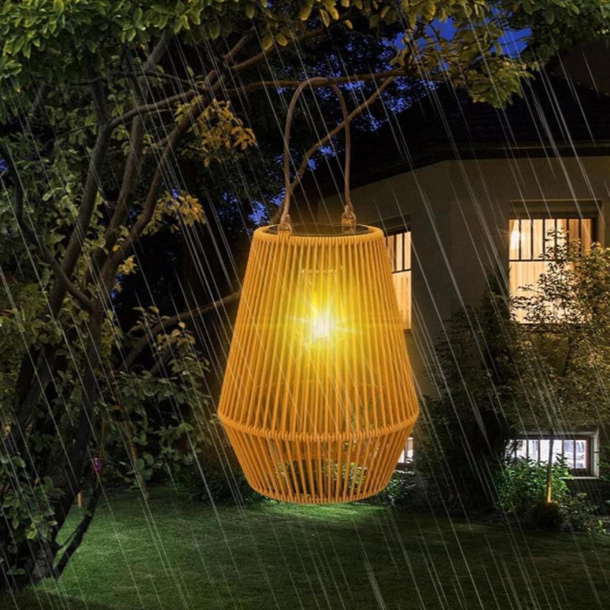 Solar Außen Handgewebte Gartenlampen | Wasserdichte Landschaftsleuchte für Villa & Terrassendekoration - Alpho
