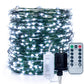 Quntis LED Stern Weihnachtsbaum Lichterkette – 50m (164ft) Dunkelgrün Kupferdraht mit Fernbedienung, Steckdose wasserdichte Lichter für Außen Weihnachtsdeko