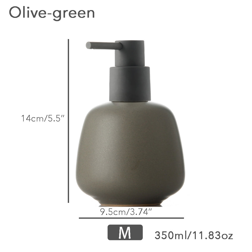 Keramischer Seifenspender, Flüssigkeitsbadflasche, einfaches Design, nachfüllbare wiederverwendbare Lotionpumpe für Badezimmer Küche, 350ml/11,83oz