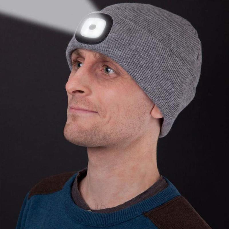 Frendorf | Engeliebe Abziehbar LED Stirnlampe Beanie Mütze