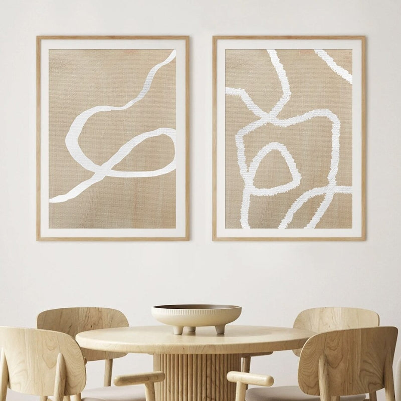 Neutrale Beige Abstrakte Wandkunst Poster Drucke