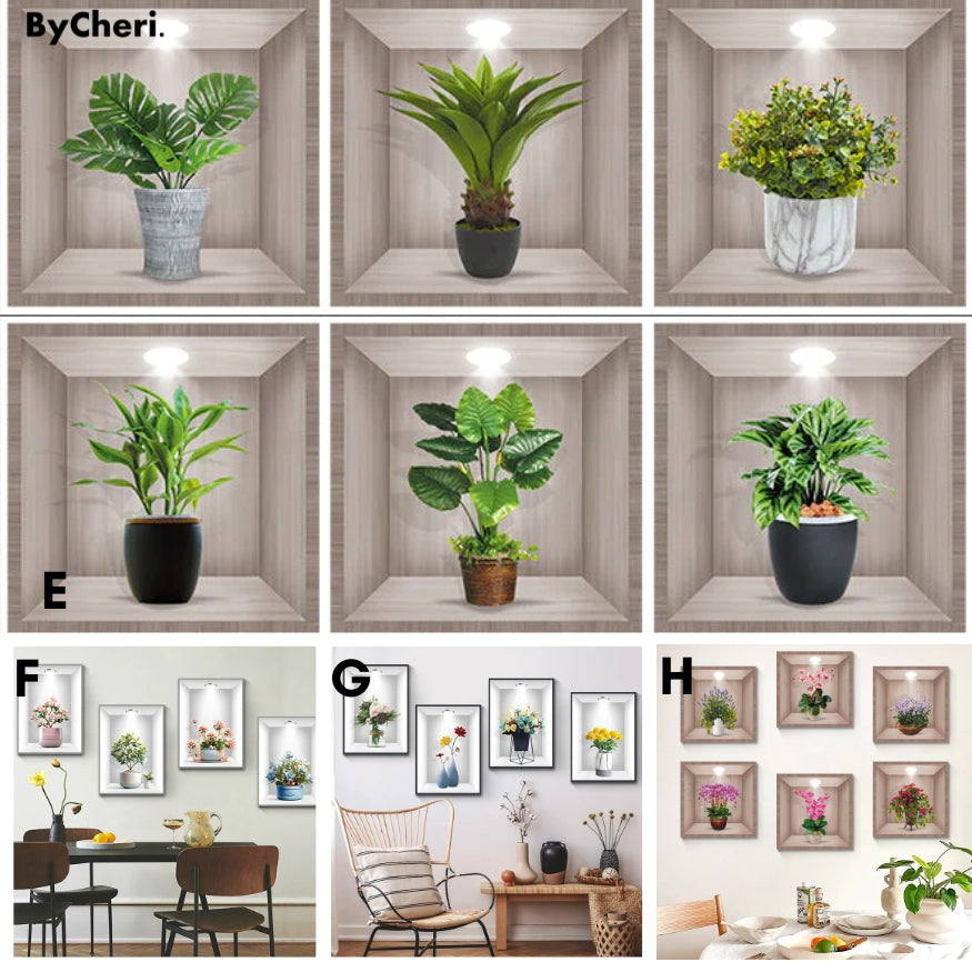 Frendorf | BotanicaLuxe - 3D Grüne Pflanze Wandaufkleber