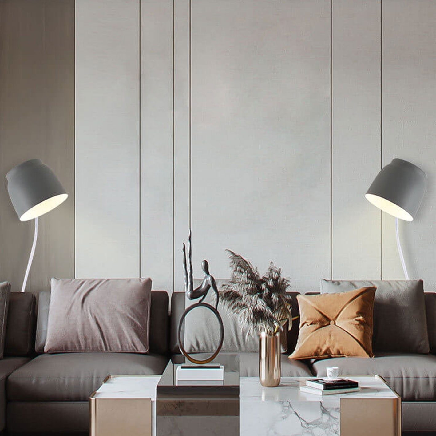 Frendorf | LumaTube Nordic Wandlampe | Drehbares Zylinderdetail | Minimalistisches Design | LED Wandleuchte