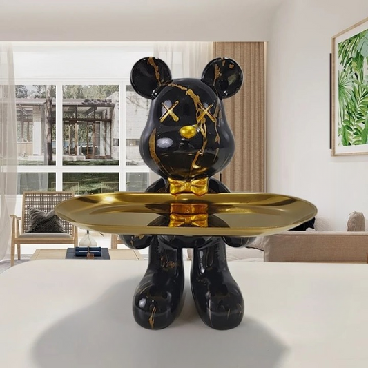 Bärenstatue mit Tablett