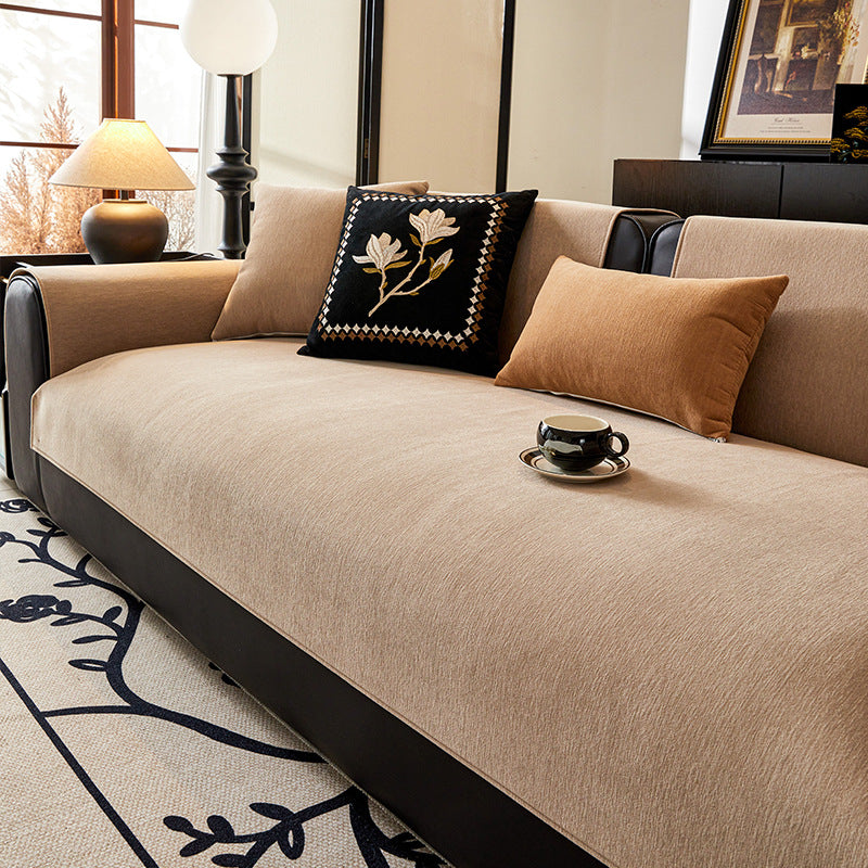 Einfarbige Chenille Sofa-Matte Couchbezug