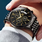 Frendorf | Luxus Gold Drei-Augen Chronograph Zifferblatt Automatische Mechanische Uhr