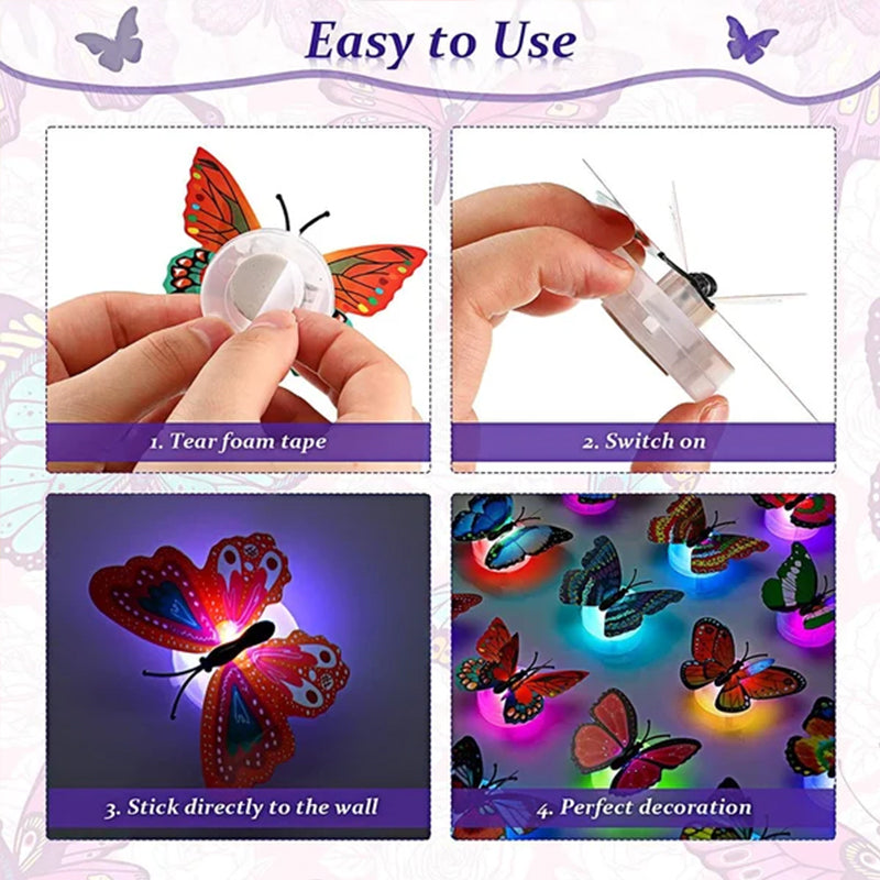 Frendorf | LumiWings - 3D bunte LED Schmetterlings Nachtlichter