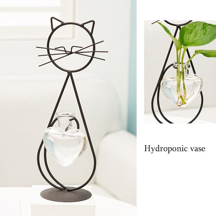 Frendorf | CatBloom – Katzen Pflanzstation mit Glasvase | Herz-Design | Pflanzenvermehrung | Dekoratives Highlight