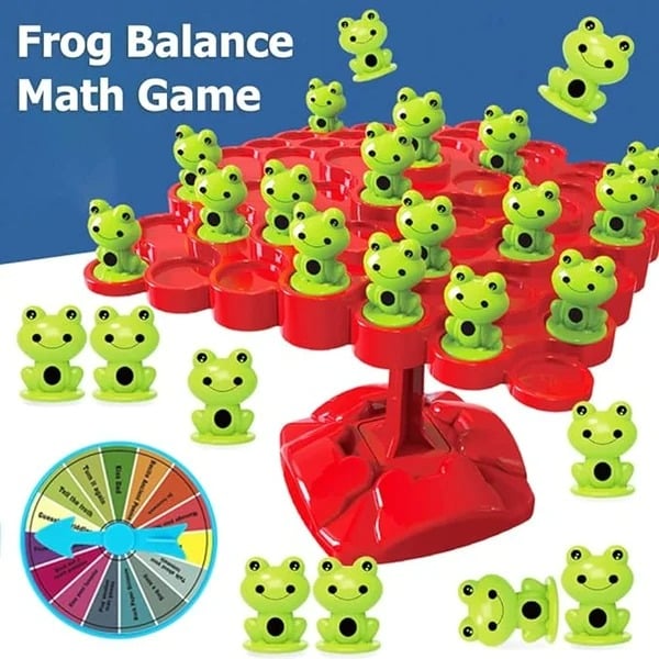 Frendorf | Balance Brettspiel | Montessori Lernspielzeug | Buntes Froschdesign
