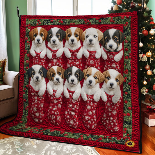 Weihnachtssocke Welpen Decke