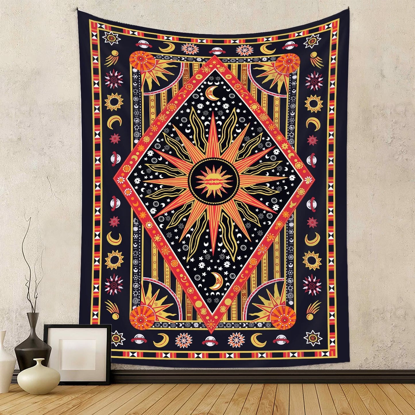 Frendorf Sun Rays Moon Bohemia Wandteppich