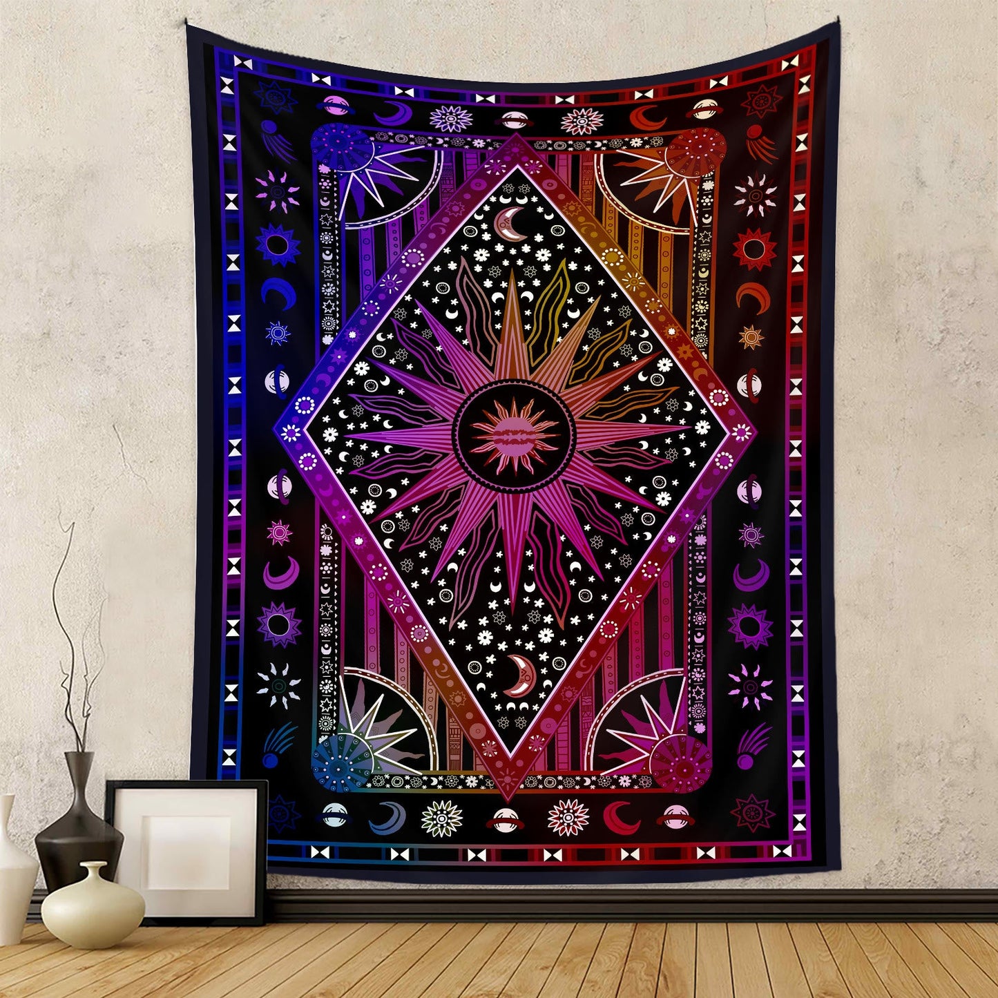 Frendorf Sun Rays Moon Bohemia Wandteppich