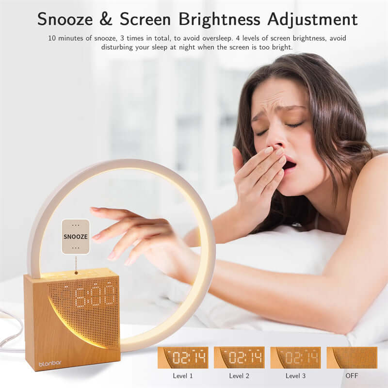 Frendorf | LumaVibe Touch-Nachttischlampe & Wecker | LED-Licht für modernes Wohnambiente