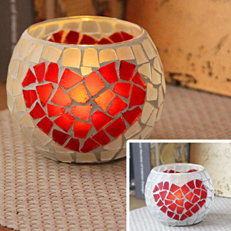 Frendorf Europäischer Retro Glas Mosaik Teelichthalter