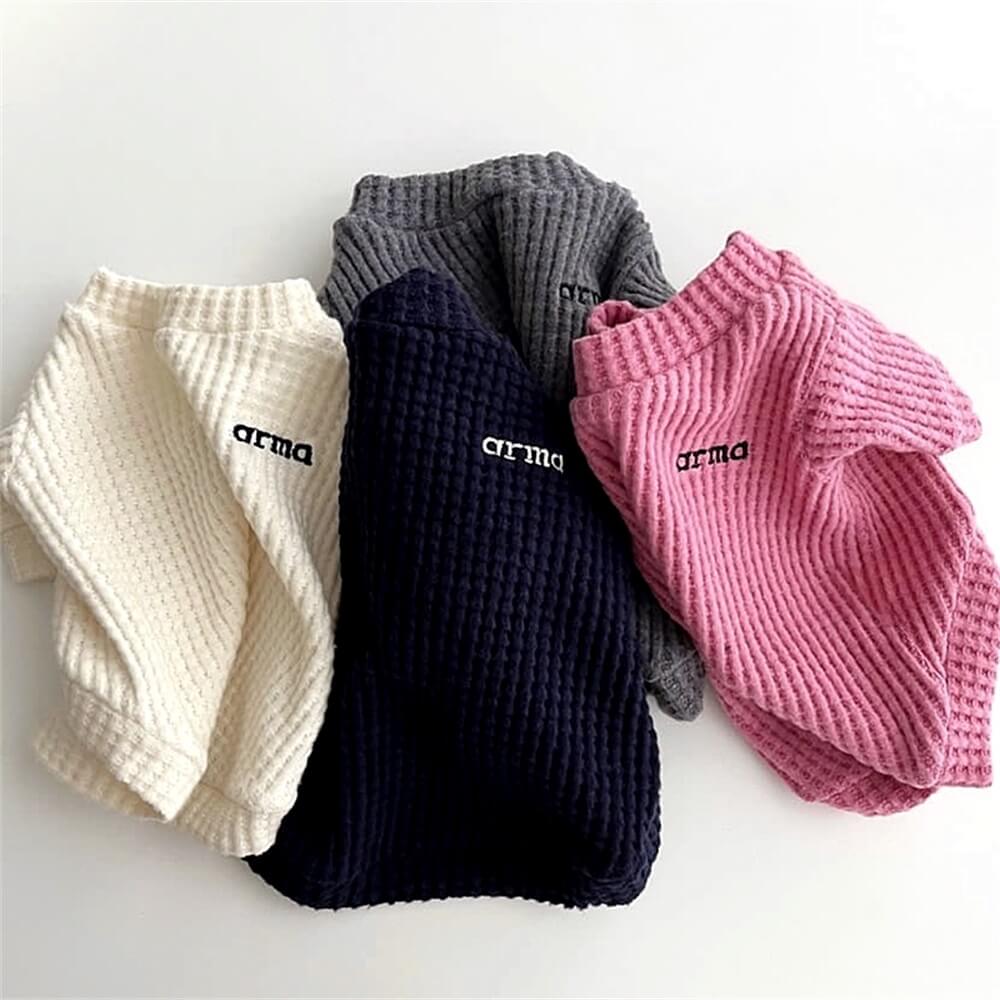 Kuscheliger Waffelstrick-Hundepullover - Weicher & wärmer Tierpullover in 4 Farben