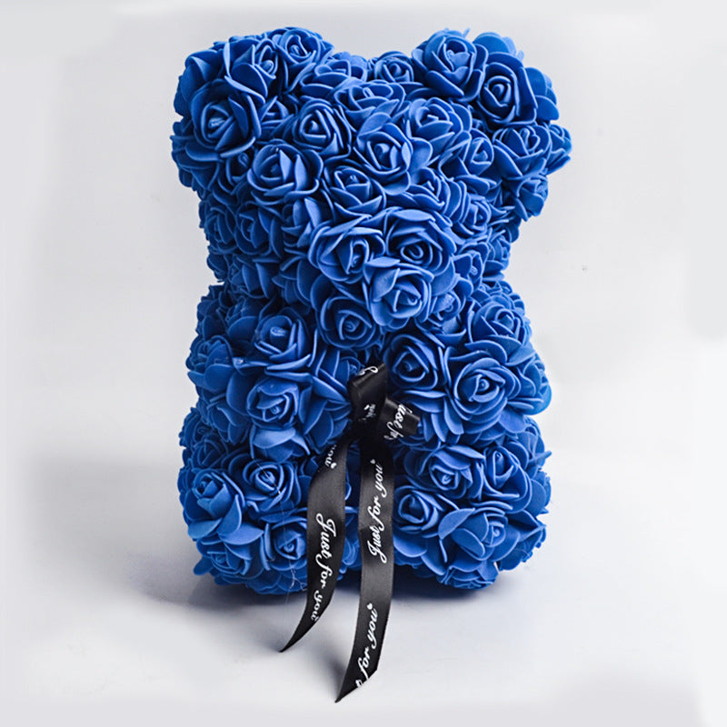 Frendorf | Valentinstag Geschenk Rose Bär Ewige Blume Rose Teddybär PE Schaum Bär 25cm Valentinstag