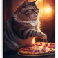 Frendorf | Lustige Katze Pepperoni Pizza Wandkunst