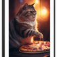 Frendorf | Lustige Katze Pepperoni Pizza Wandkunst