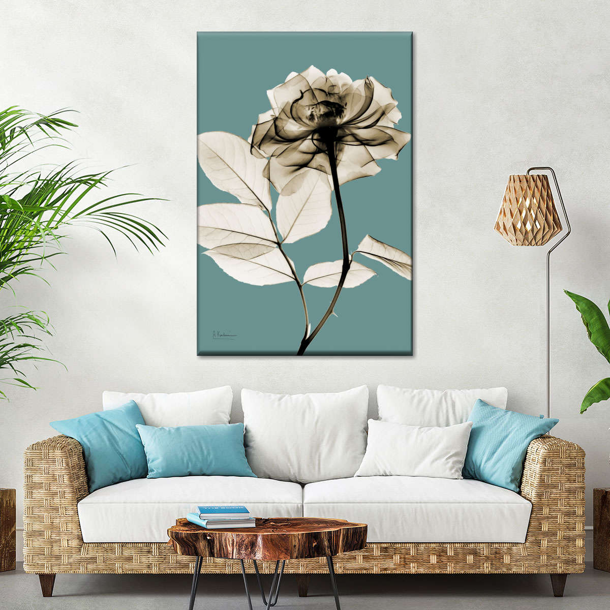 Frendorf | Sepia Rose Röntgenaufnahme Wandkunst