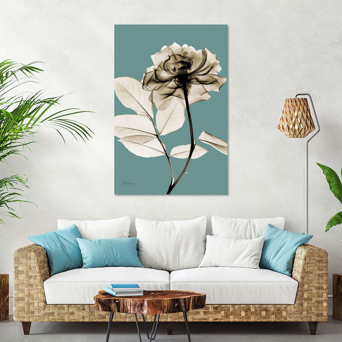 Frendorf | Sepia Rose Röntgenaufnahme Wandkunst