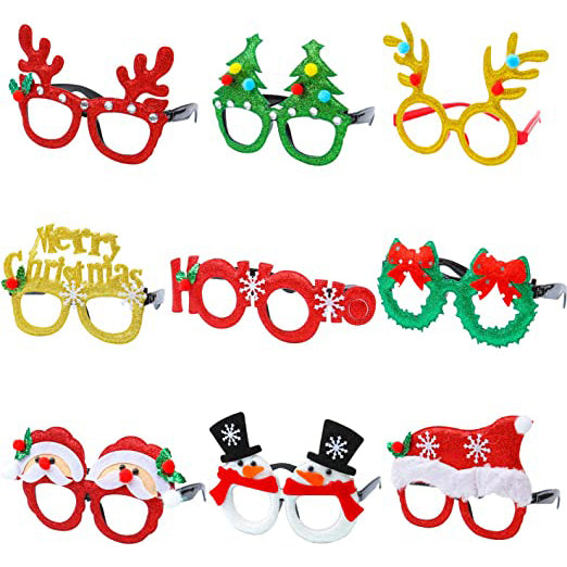 Frendorf | 9-Teile: Weihnachts-Glitzer-Party-Brille Rahmen