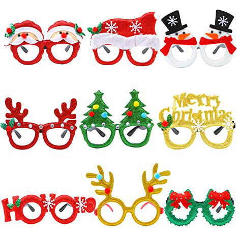 Frendorf | 9-Teile: Weihnachts-Glitzer-Party-Brille Rahmen