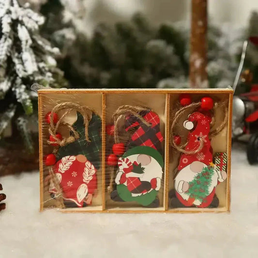 Frendorf | 9-Teilig: Festliche Weihnachts-Holz-Hängeschachtel
