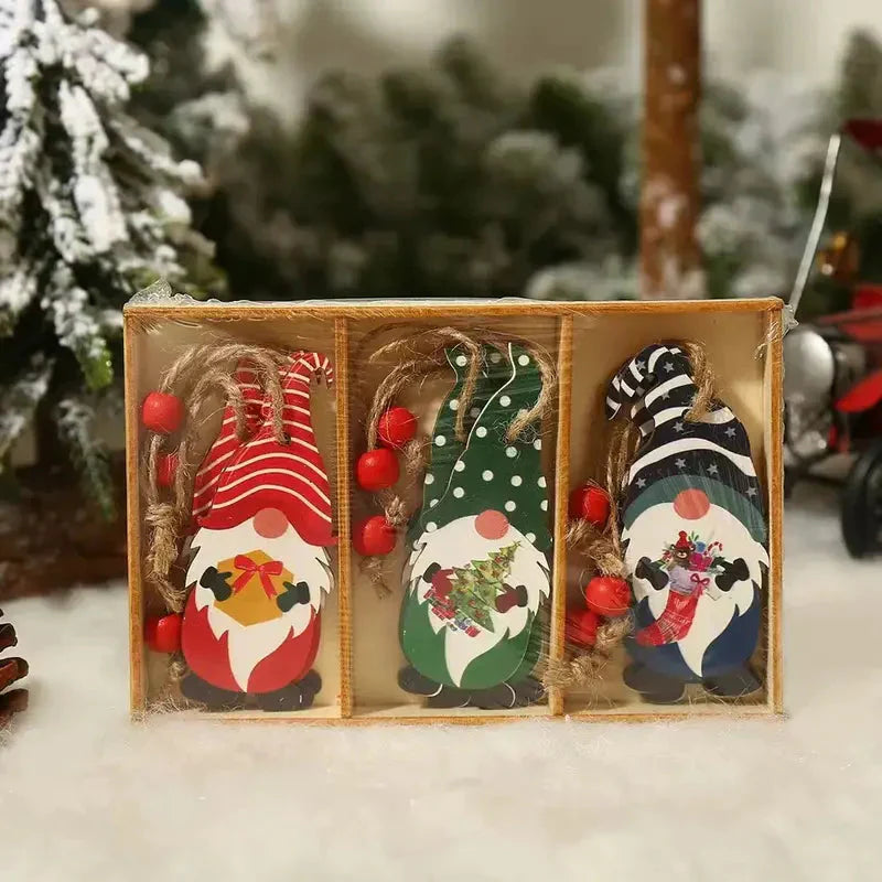 Frendorf | 9-Teilig: Festliche Weihnachts-Holz-Hängeschachtel