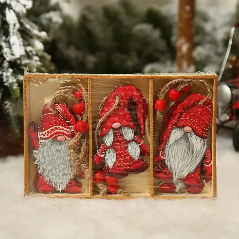 Frendorf | 9-Teilig: Festliche Weihnachts-Holz-Hängeschachtel