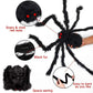 90/150/200cm Schwarze gruselige riesige Spinne riesige Spinnennetz Halloween Dekoration Requisiten Spukhaus Urlaub Außen große Dekoration