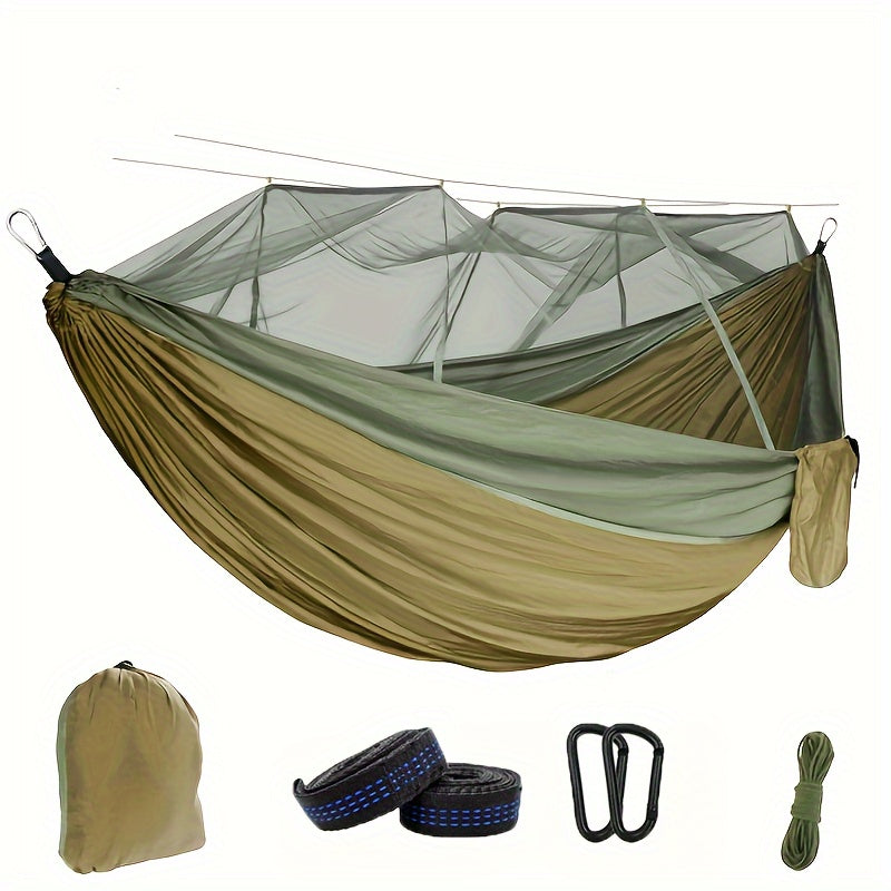Frendorf | Doppelseitige Hängematte mit Moskitoschutz - Komfortabel und schützend für Camping und Reisen