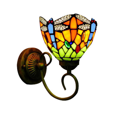 Frendorf | Gestreken Glas Libelle Wandlamp Loftstijl 1 Lichten Wandlamp Fixture voor Slaapkamer
