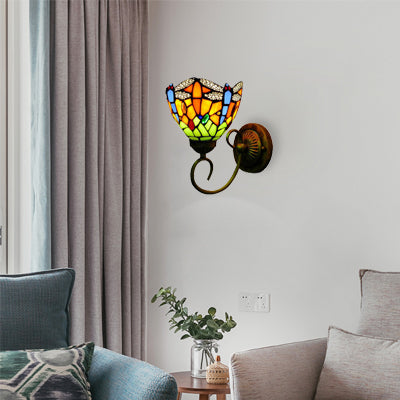 Frendorf | Gestreken Glas Libelle Wandlamp Loftstijl 1 Lichten Wandlamp Fixture voor Slaapkamer