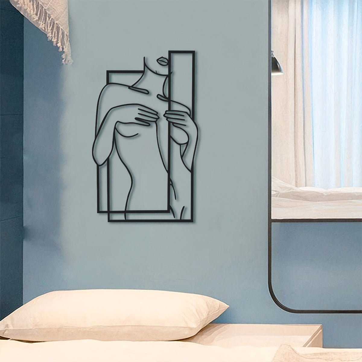 LineaArt Metall Wanddekoration - Moderne Minimalistische Wandkunst für Schlafzimmer