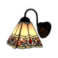 Frendorf | Glas-in-lood Bloem Wandlamp Tiffany 1 Hoofd Wit/Zwart/Luchtblauw Wandlamp voor Woonkamer