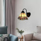 Frendorf | Glas-in-lood Bloem Wandlamp Tiffany 1 Hoofd Wit/Zwart/Luchtblauw Wandlamp voor Woonkamer