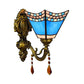Frendorf | Mediterranean Mini Wandverlichting Blaues Glas 1 Licht Wandlamp für Foyer