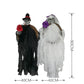 90 cm Halloween Hängender Schädel Schwarz Weiß Rattan Kranz Spukhaus Requisiten Horror Party Halloween Dekoration Zuhause Außen 2022