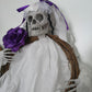 90 cm Halloween Hängender Schädel Schwarz Weiß Rattan Kranz Spukhaus Requisiten Horror Party Halloween Dekoration Zuhause Außen 2022