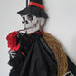 90 cm Halloween Hängender Schädel Schwarz Weiß Rattan Kranz Spukhaus Requisiten Horror Party Halloween Dekoration Zuhause Außen 2022
