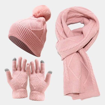 Frendorf | Dreiteiliges Set aus Herbst- und Wintermützen, Schals und Handschuhen