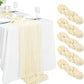 90x300 cm gestrickter Tischläufer Hochzeit Geburtstagsparty Bankett Dekoration Gaze Stoff Voile Tischdecke Twist Tischdecke