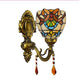Frendorf | Victorian Schalen Wandbeleuchtung mit Kristall Dekoration Buntglas 1 Licht Wandmontage Licht