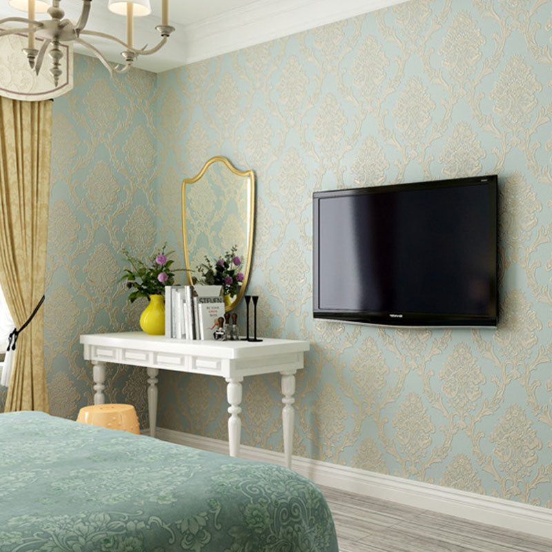 Nicht-klebendes Tapete 57,1 Quadratfuß. Nordic Luxe 3D-geprägte Damasque Wandverkleidung für das Gästezimmer und Café