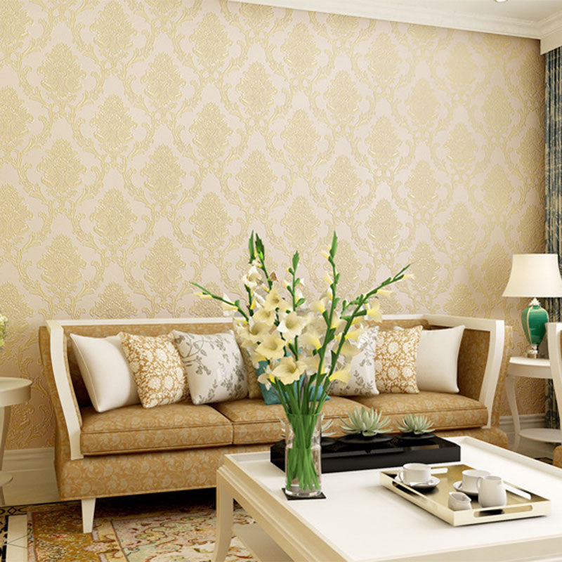Nicht-klebendes Tapete 57,1 Quadratfuß. Nordic Luxe 3D-geprägte Damasque Wandverkleidung für das Gästezimmer und Café